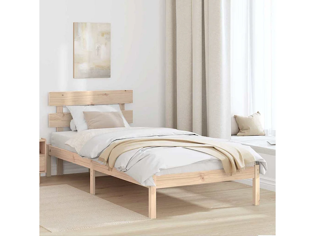 Lit simple | Lit adulte, enfant | Cadre de lit Marron 80x200 cm Bois de pin massif