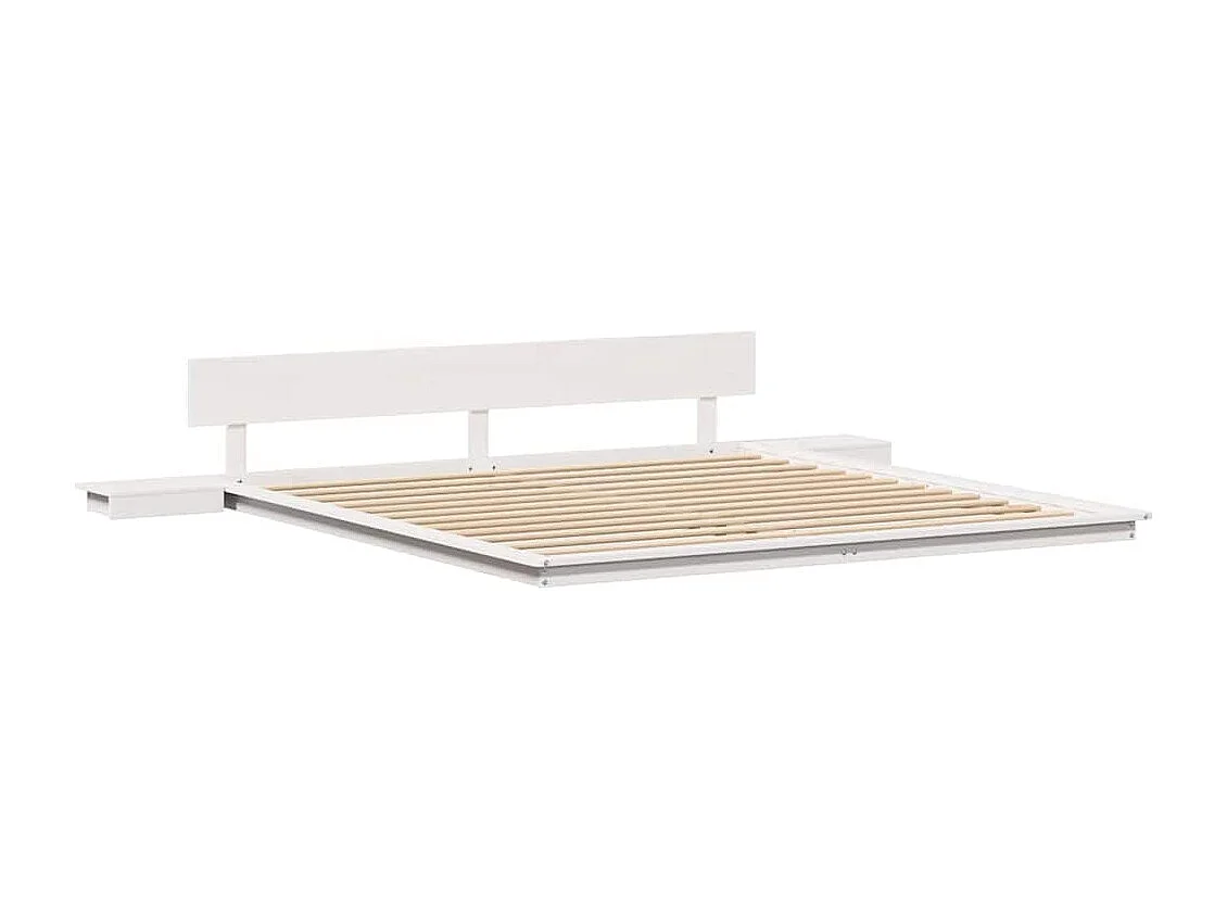 Lit double | Lit adulte | Cadre de lit Blanc 200x200 cm bois