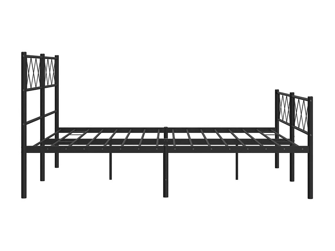 Lit simple | Lit adulte, enfant | Cadre de lit métal avec pied de lit noir 120x200cm