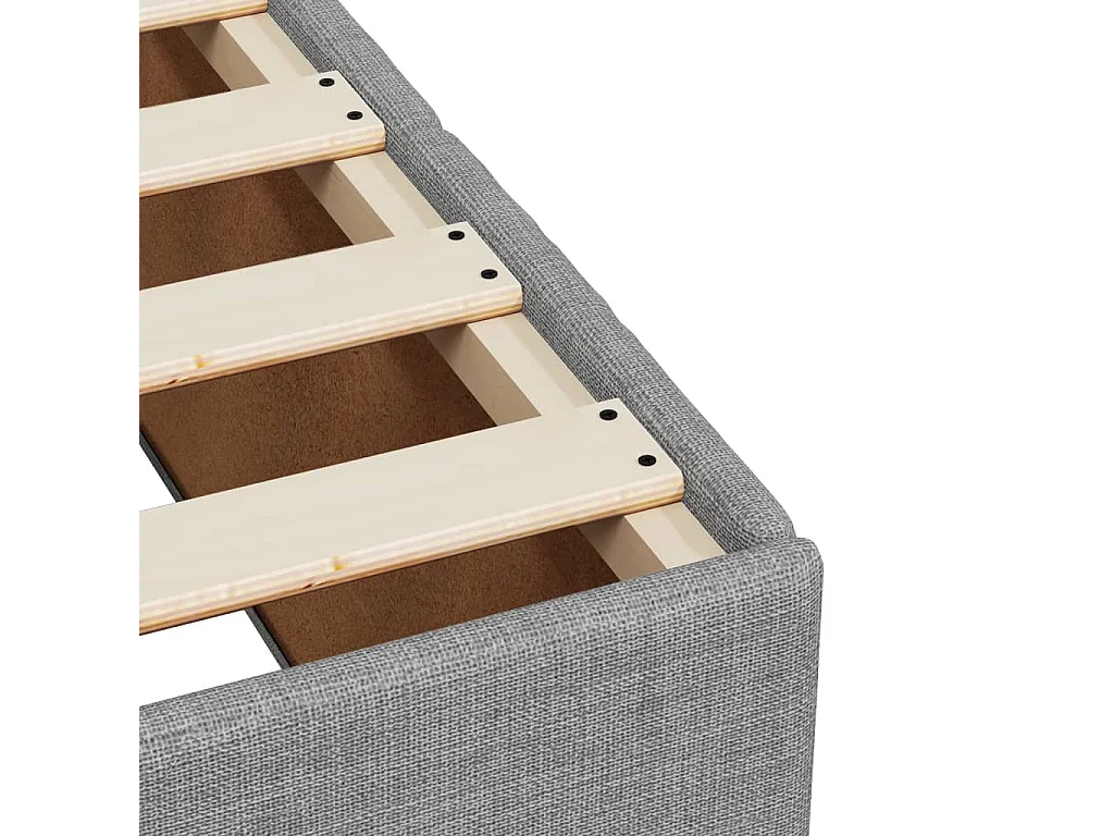 Letto per adulti | Letto matrimoniale | Giroletto senza Materasso Grigio Chiaro 200x200 cm Tessuto