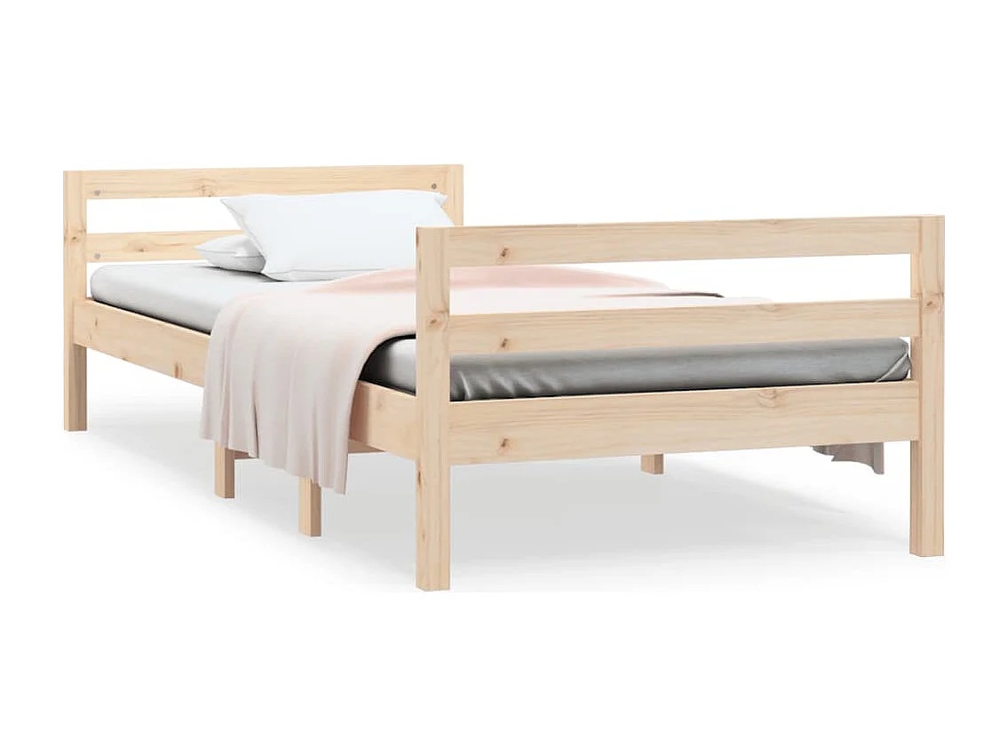 Lit simple | Lit adulte, enfant | Cadre de lit 90x190 cm bois de pin massif