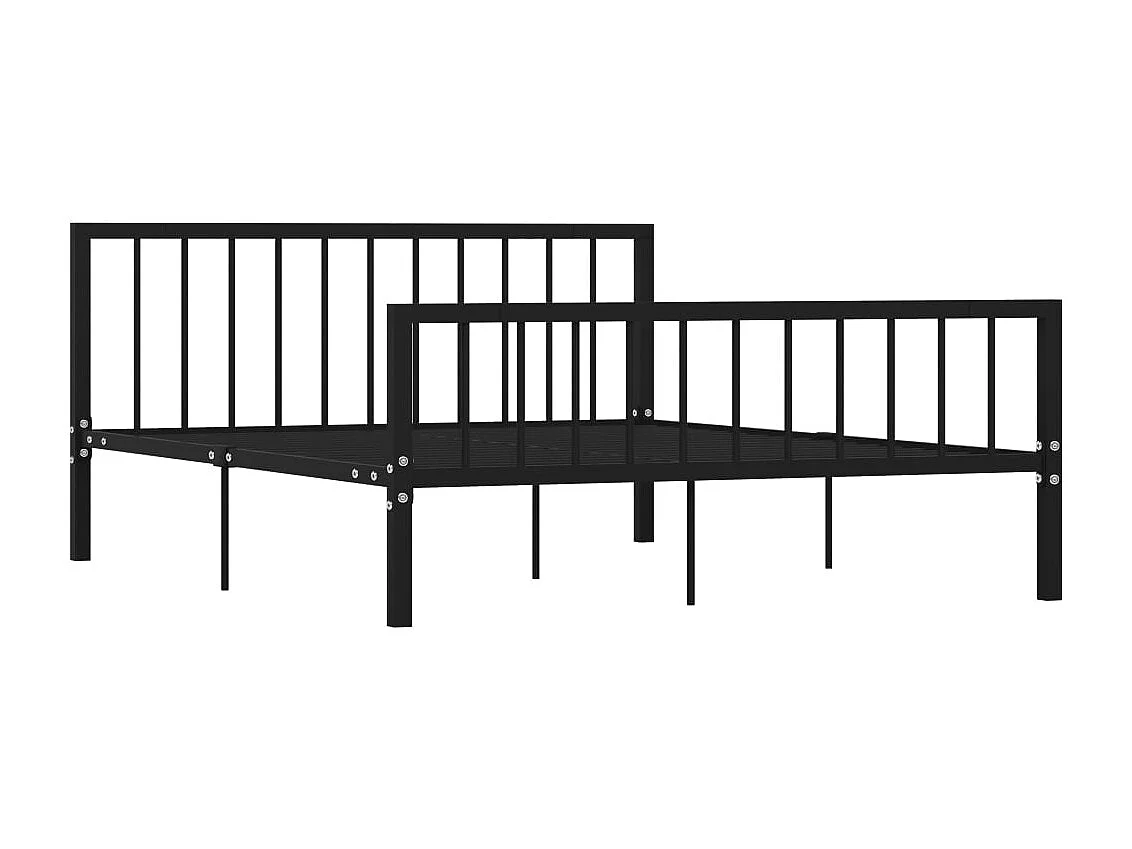 Lit double | Lit adulte | Cadre de lit noir métal 160x200 cm