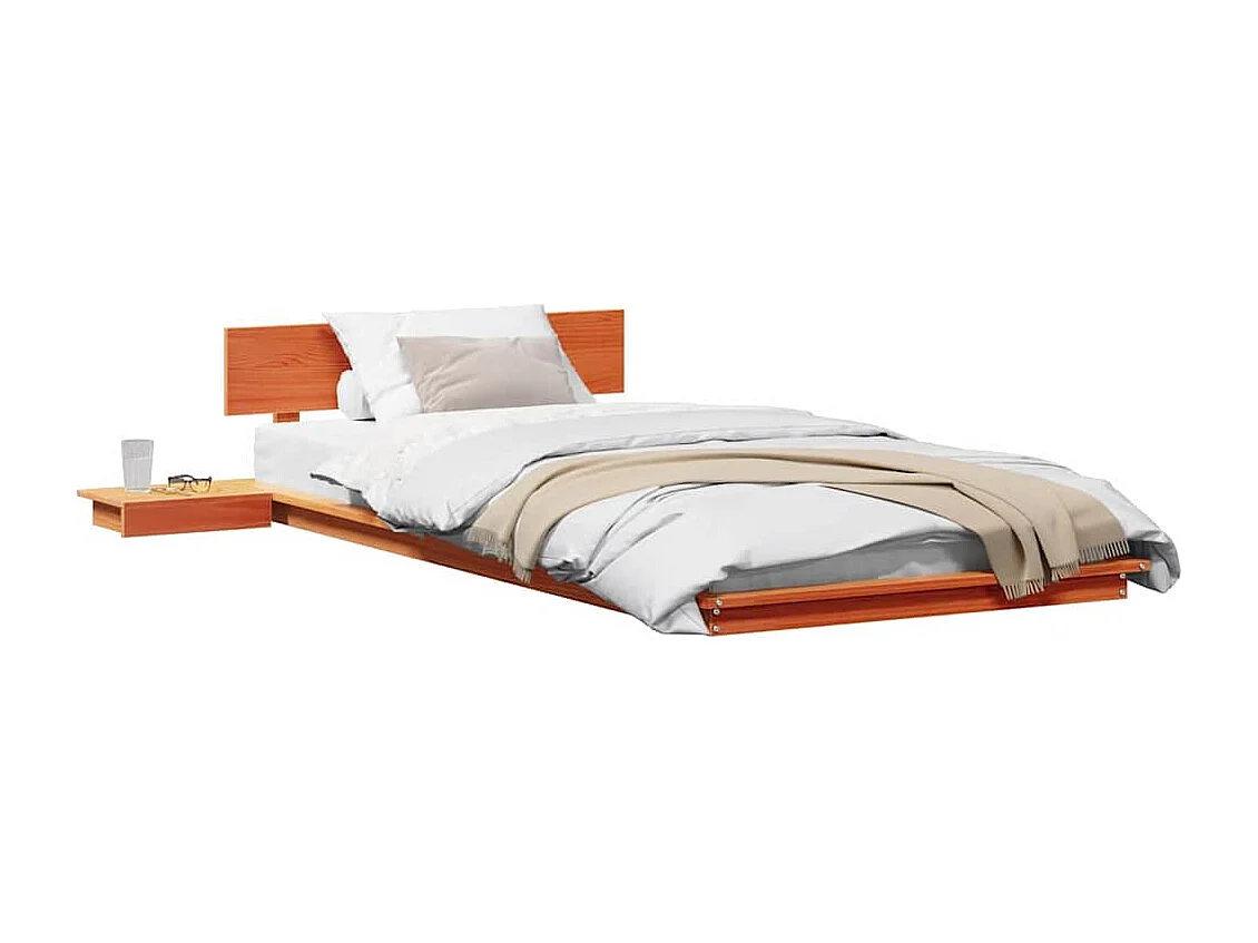 Lit simple | Lit adulte, enfant | Cadre de lit Marron 75x190 cm bois