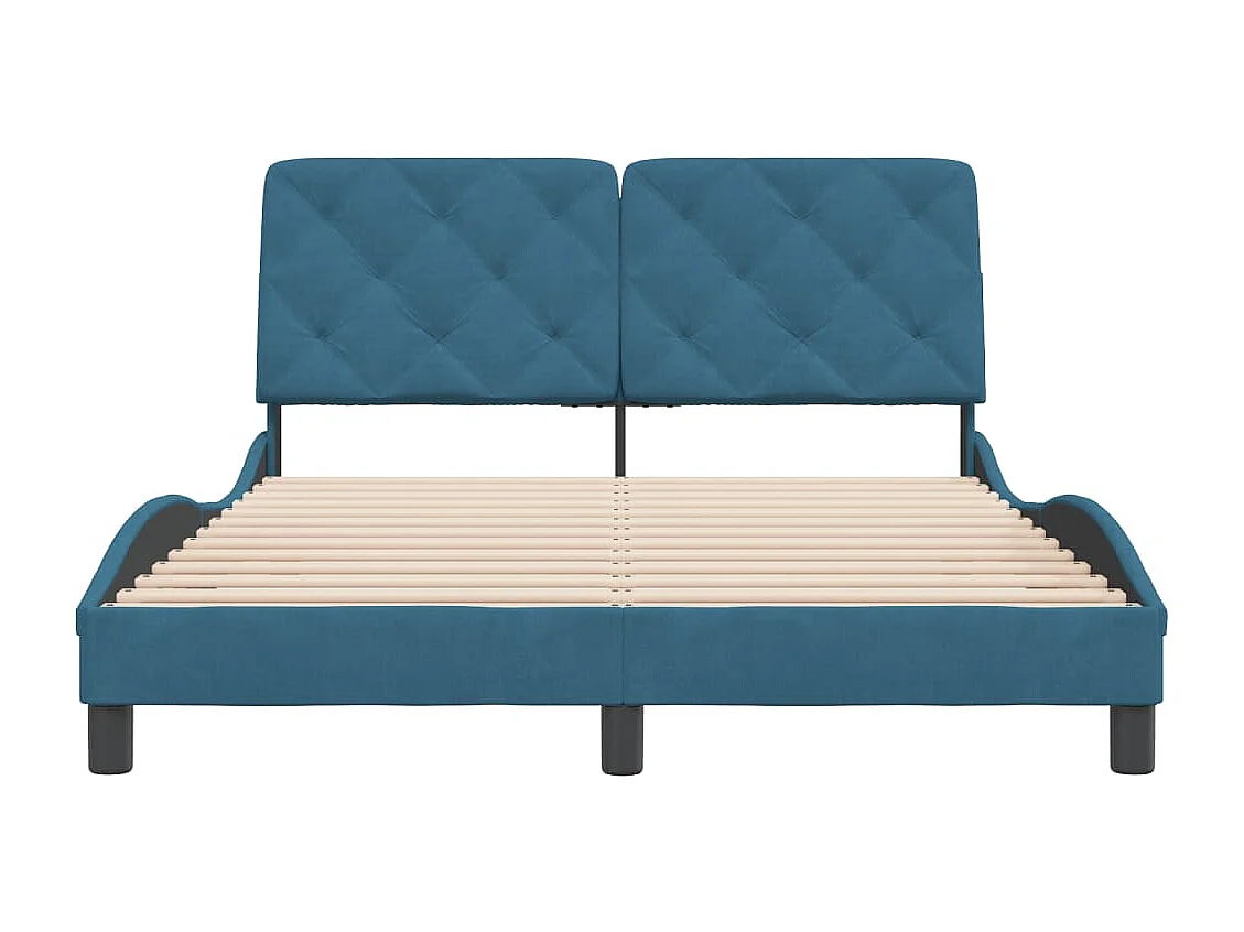 Lit simple | Lit adulte, enfant | Cadre de lit bleu 120x200 cm velours
