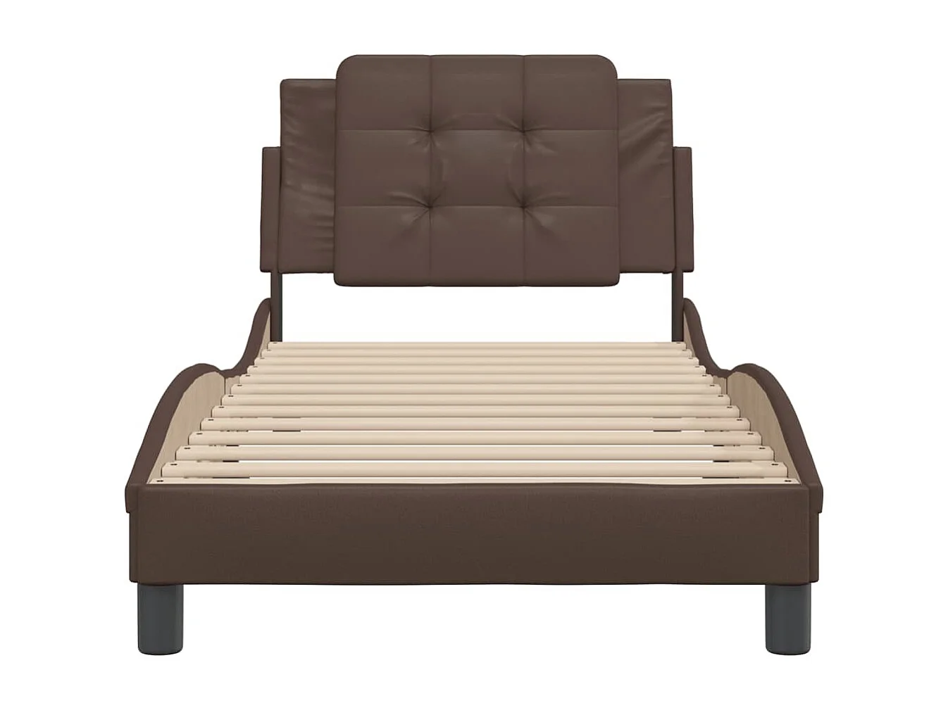 Lit simple | Lit adulte, enfant | Cadre de lit marron 100x200 cm similicuir