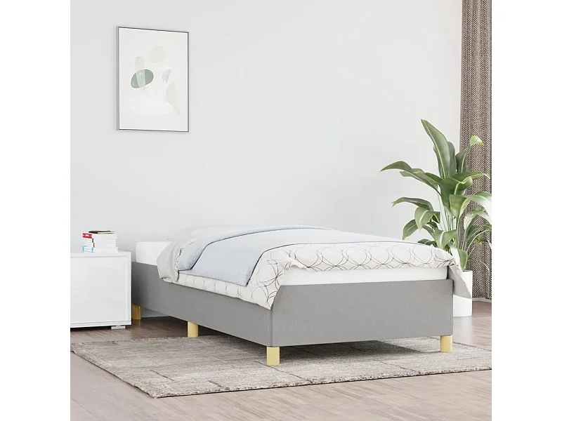 Lit simple | Lit adulte, enfant | Cadre de lit gris clair 80x200 cm tissu