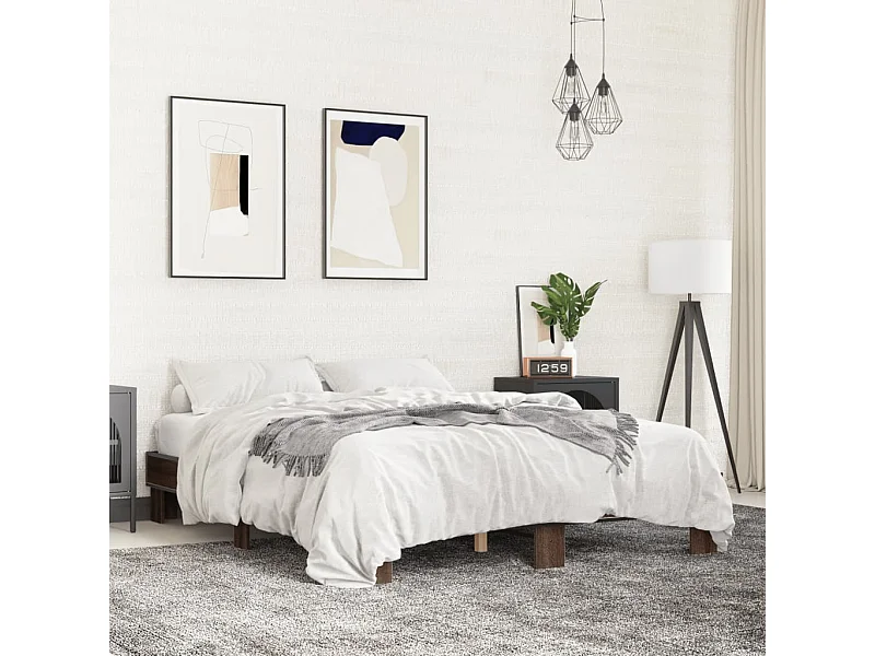 Lit double | Lit adulte | Cadre de lit chêne marron 150x200 cm