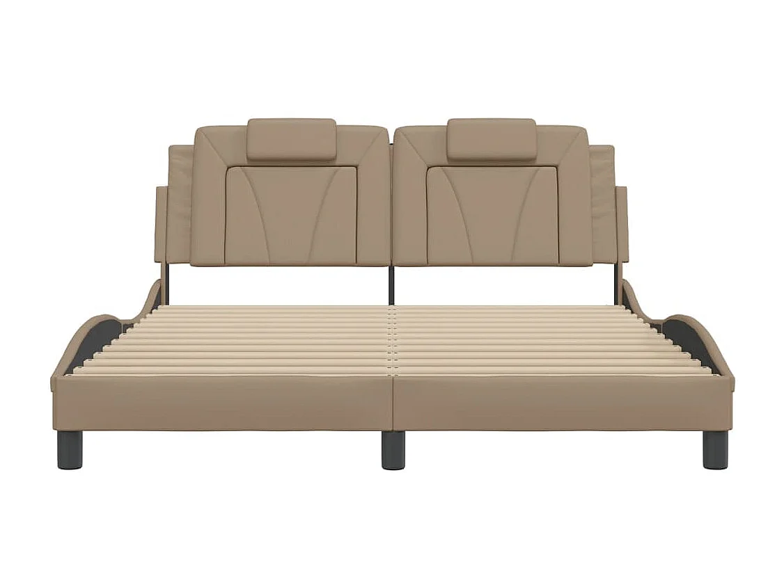 Lit double | Lit adulte | Cadre de lit cappuccino 160x200 cm similicuir