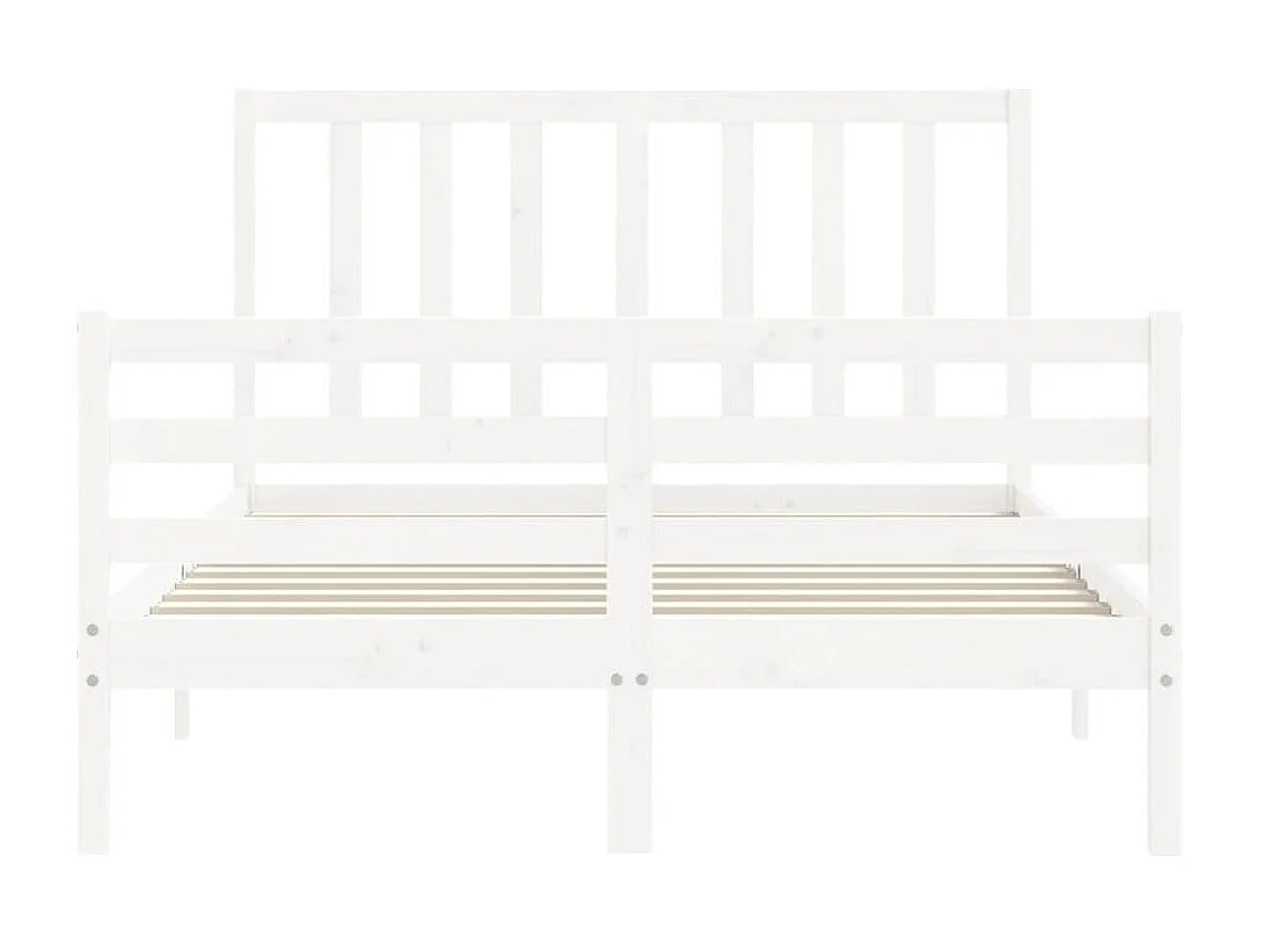 Lit double | Lit adulte | Cadre de lit blanc 140x200 cm bois de pin massif