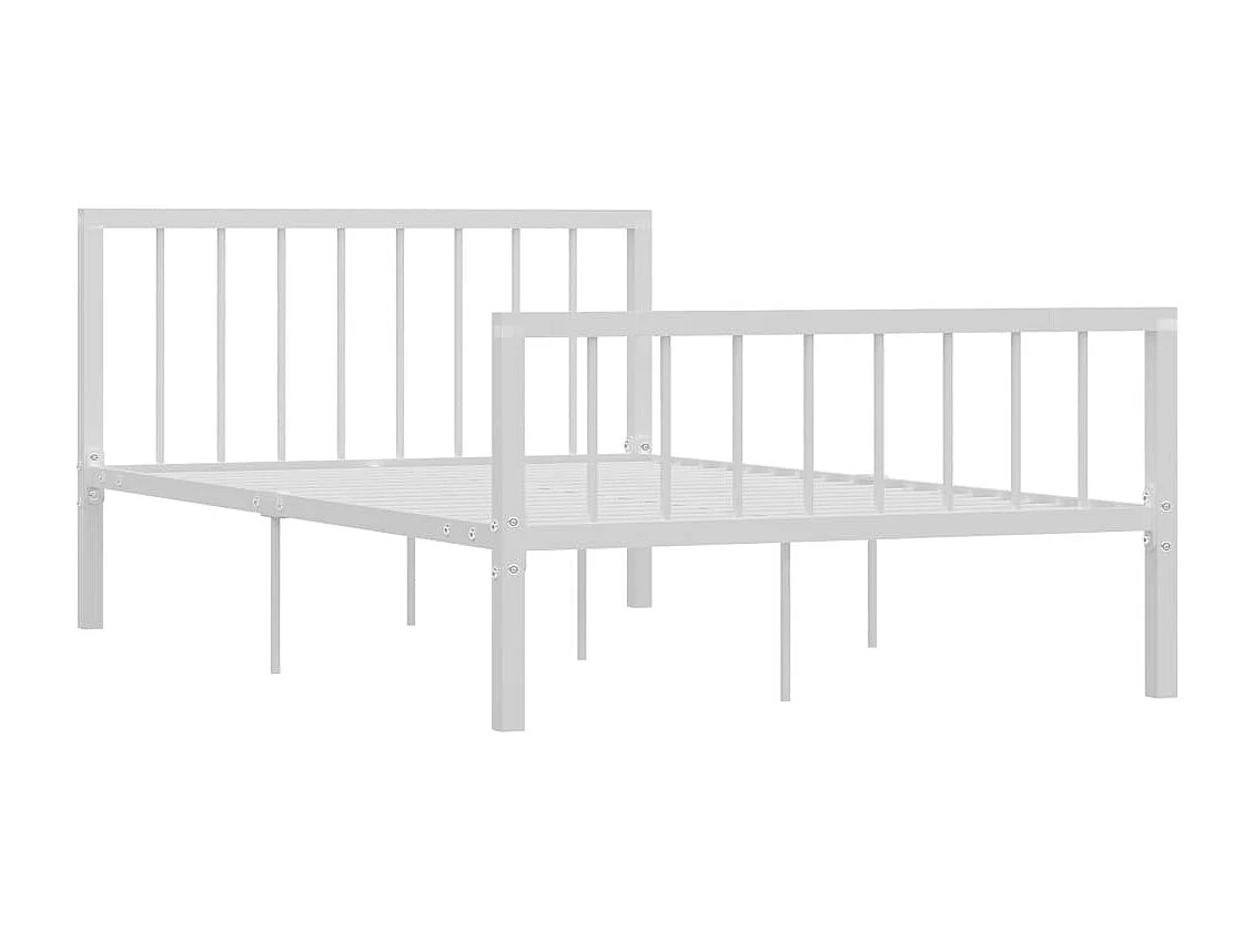 Lit simple | Lit adulte, enfant | Cadre de lit blanc métal 120x200 cm