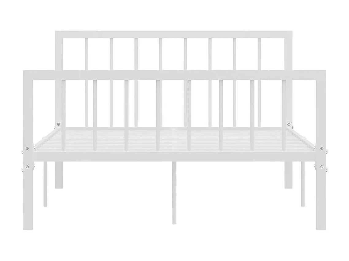 Lit simple | Lit adulte, enfant | Cadre de lit blanc métal 120x200 cm