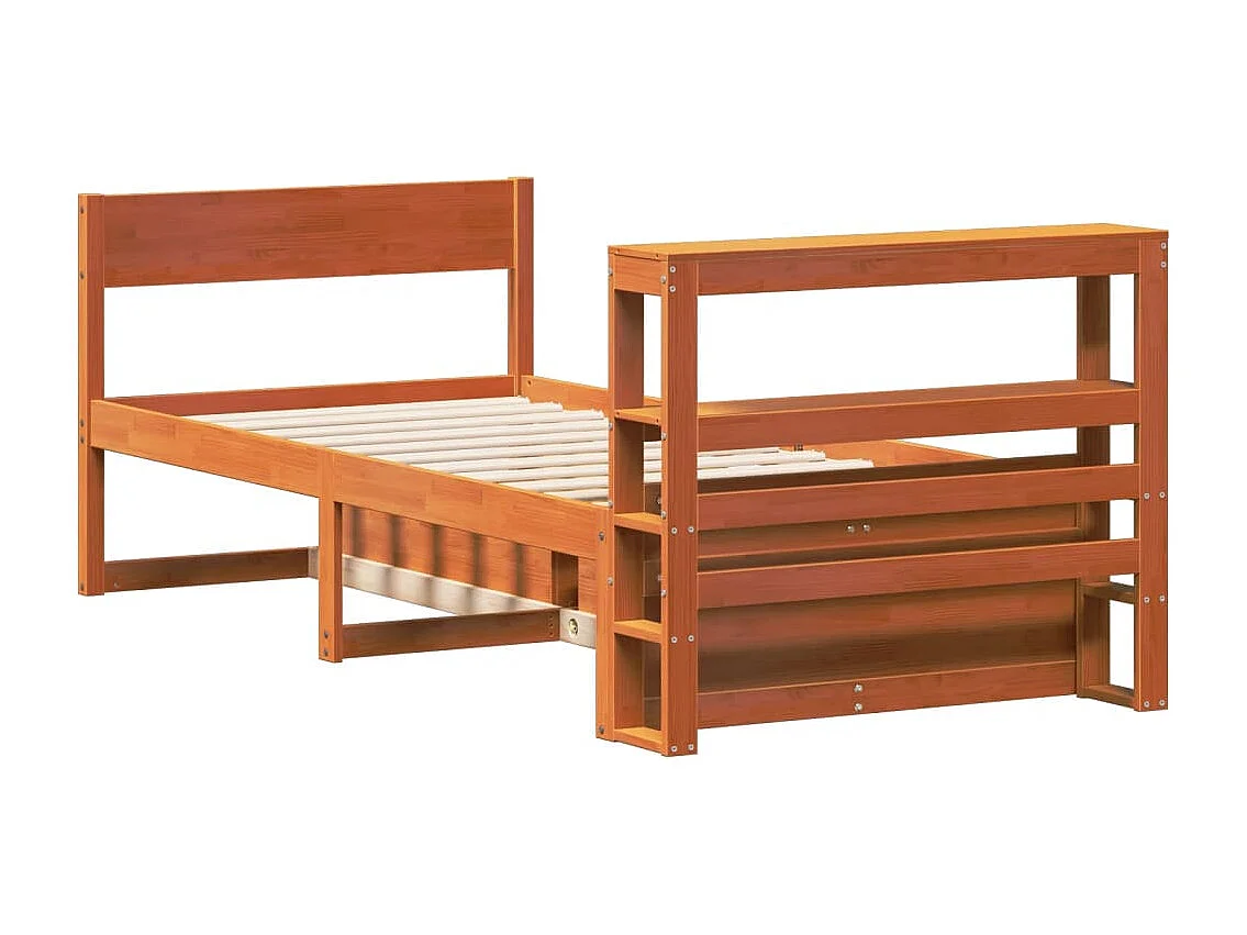 Lit simple | Lit adulte, enfant | Cadre de lit cire marron 100x200cm bois pin massif