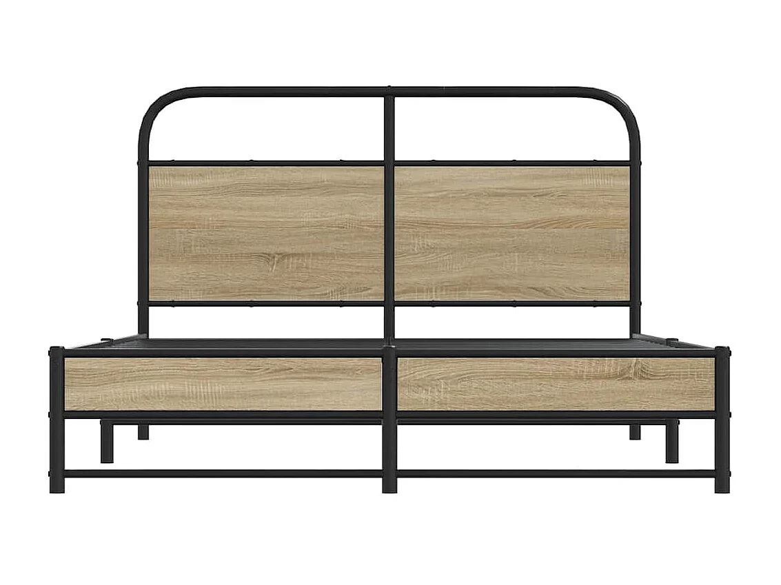 Lit double | Lit adulte | Cadre de lit 135x190 cm chêne fumé bois ingénierie