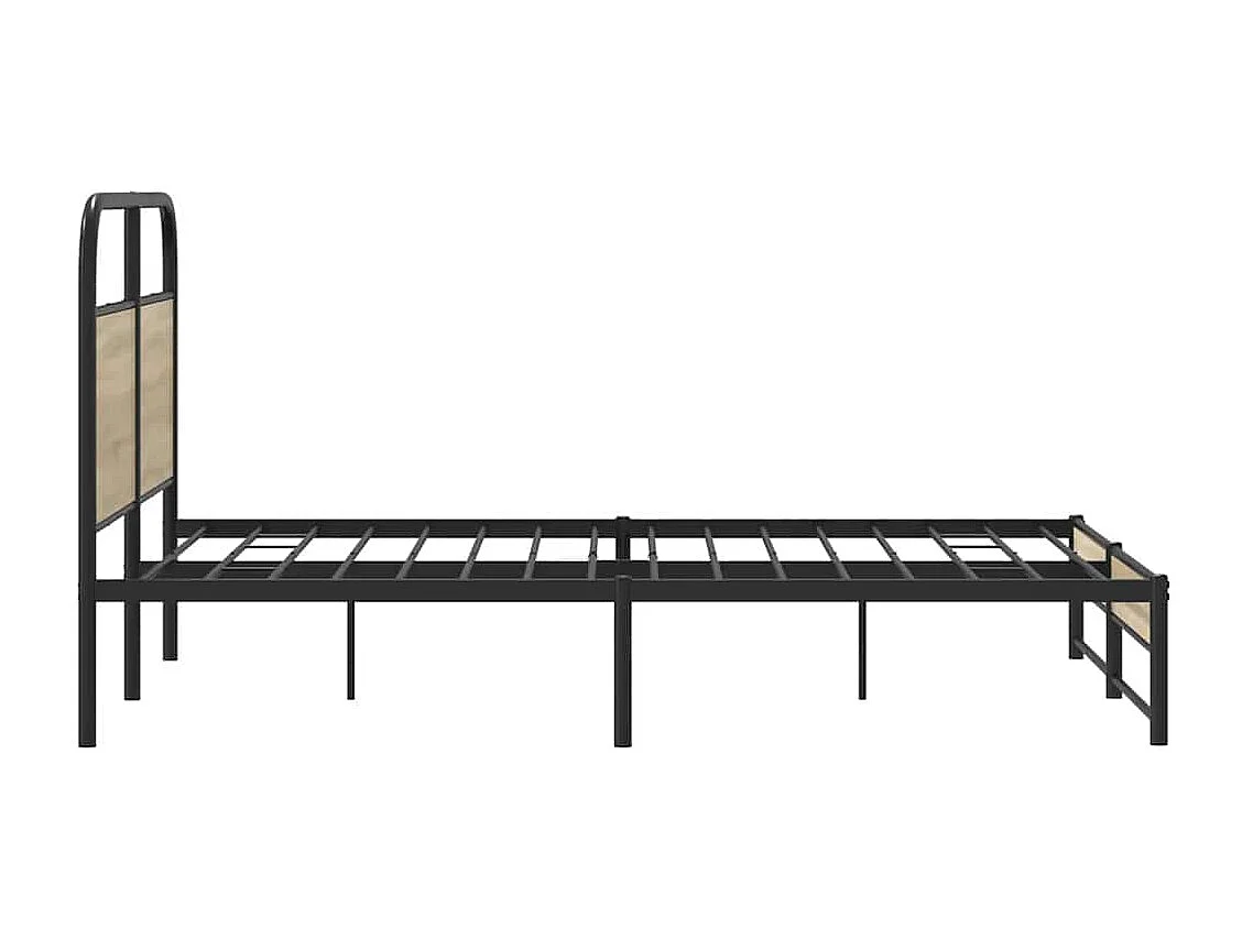 Lit double | Lit adulte | Cadre de lit 135x190 cm chêne fumé bois ingénierie