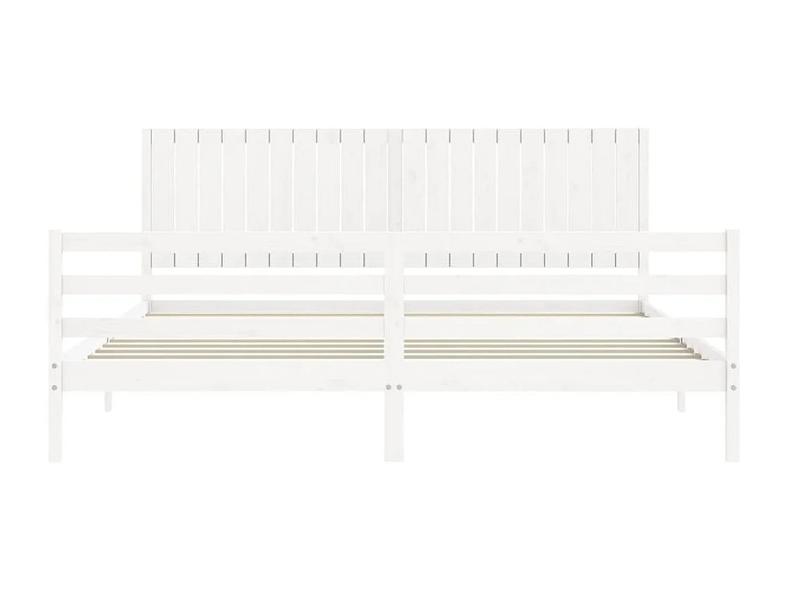 Lit double | Lit adulte | Cadre de lit blanc 200x200 cm bois massif