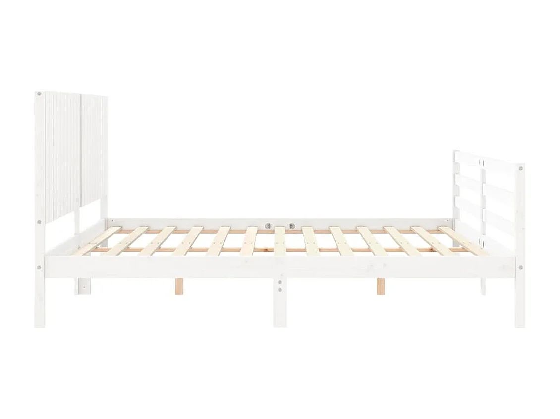 Lit double | Lit adulte | Cadre de lit blanc 200x200 cm bois massif