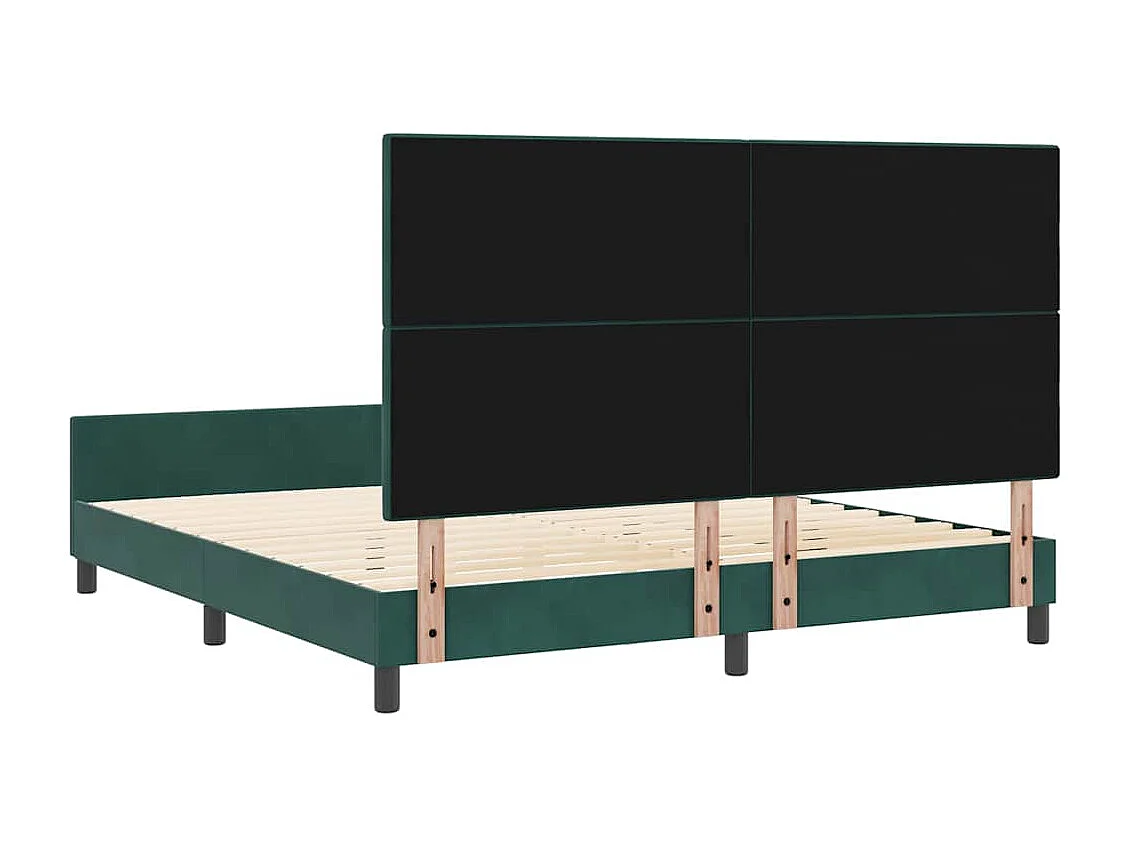 Lit double | Lit adulte | Cadre de lit avec tête de lit Vert foncé 180x200 cm Velours
