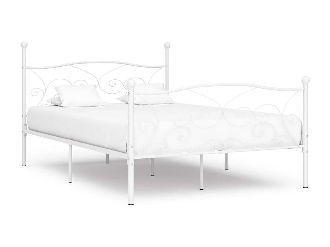 Lit double | Lit adulte | Cadre de lit avec sommier à lattes métal 140x200cm