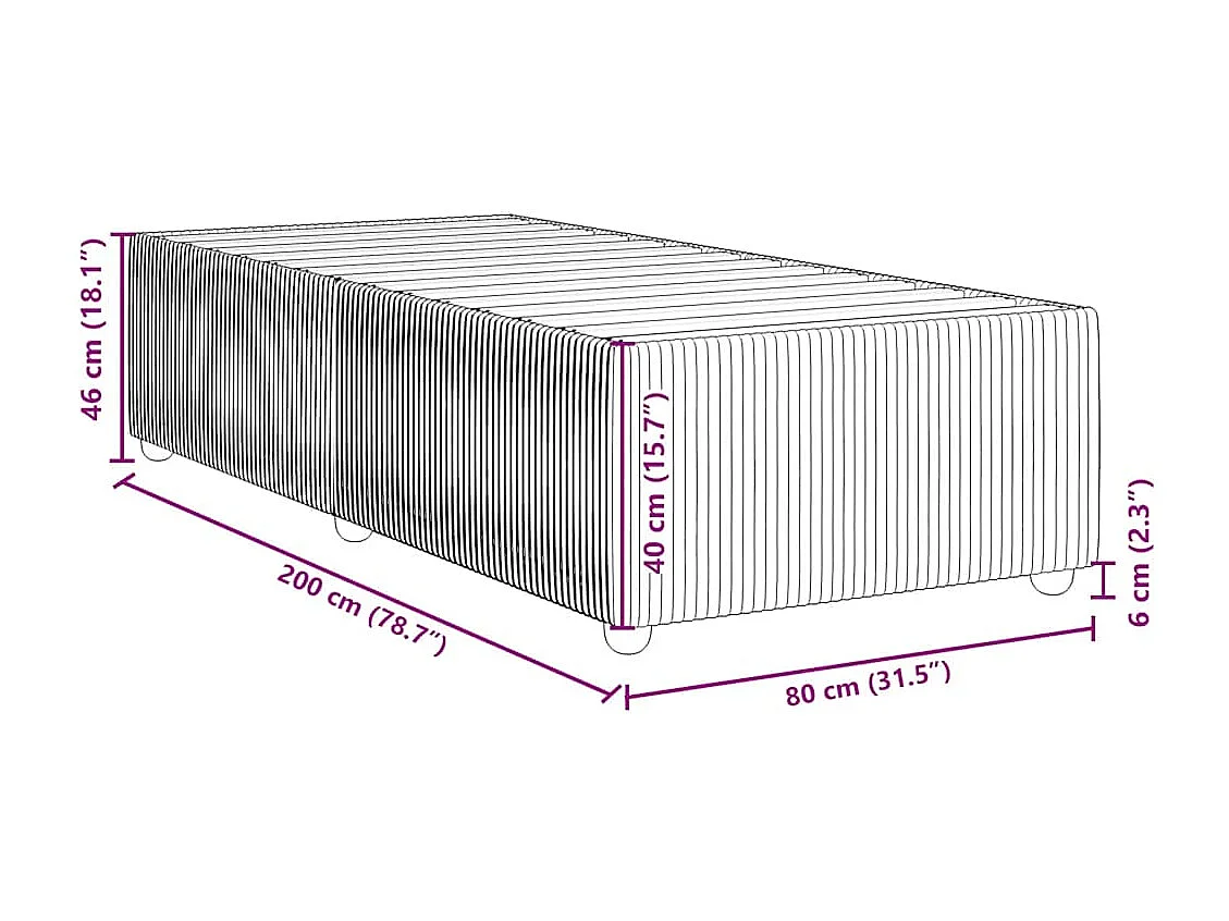 Lit simple | Lit adulte, enfant | Cadre de lit noir 80x200 cm velours