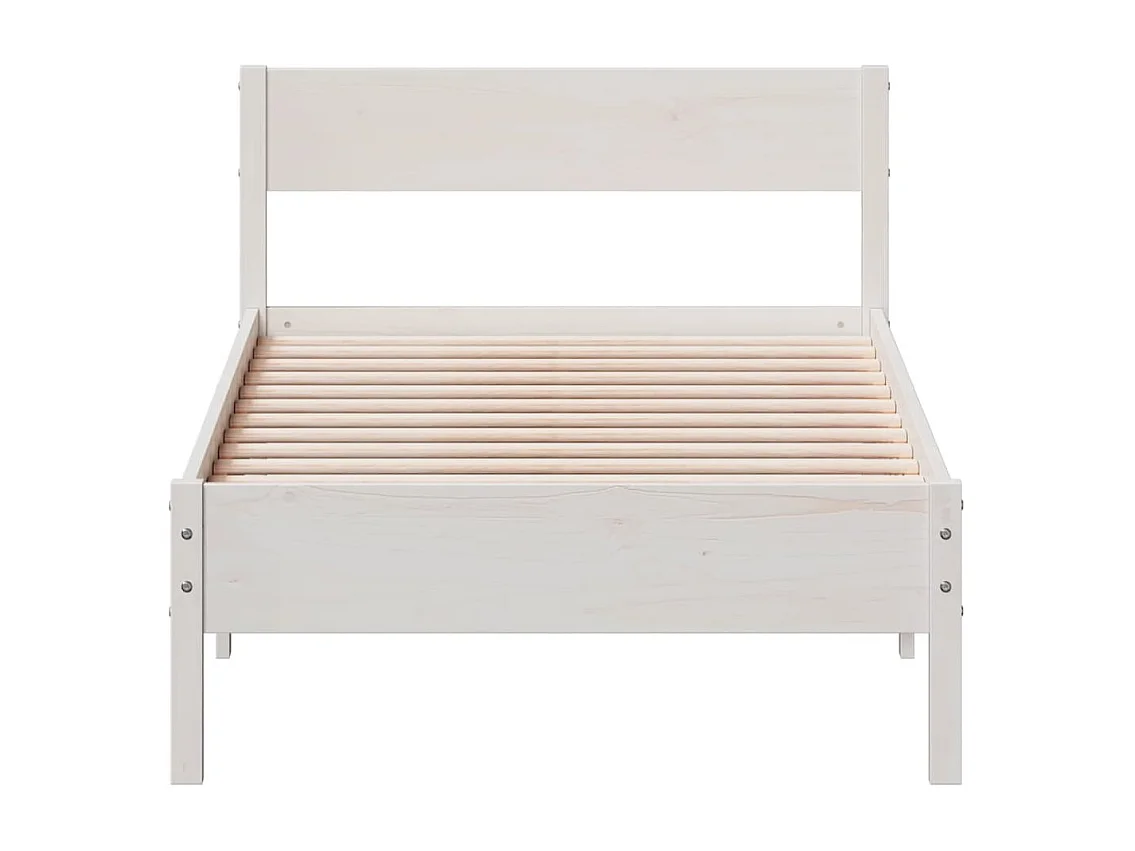 Lit simple | Lit adulte, enfant | Cadre de lit blanc 75x190 cm bois de pin massif