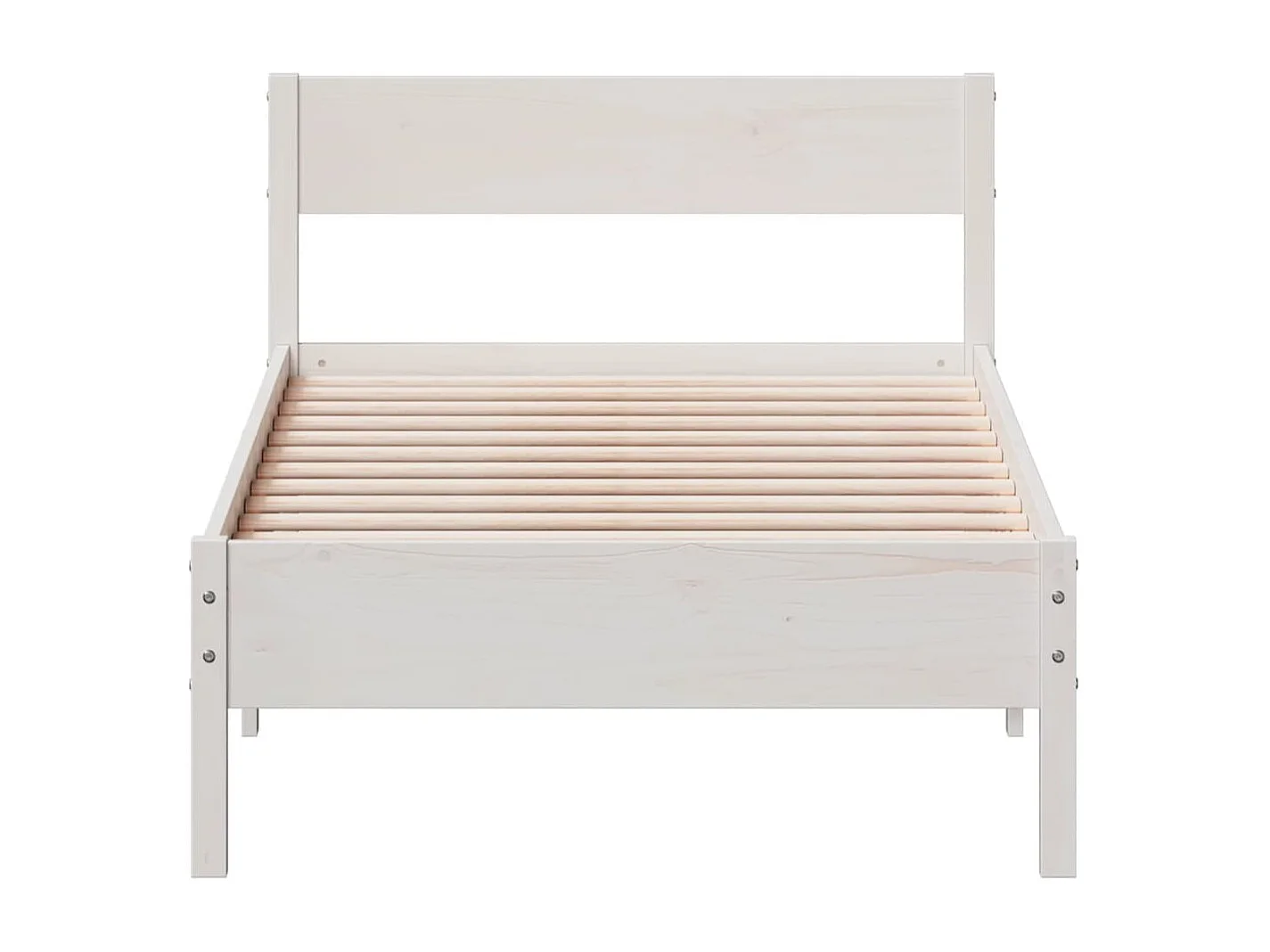 Lit simple | Lit adulte, enfant | Cadre de lit blanc 75x190 cm bois de pin massif