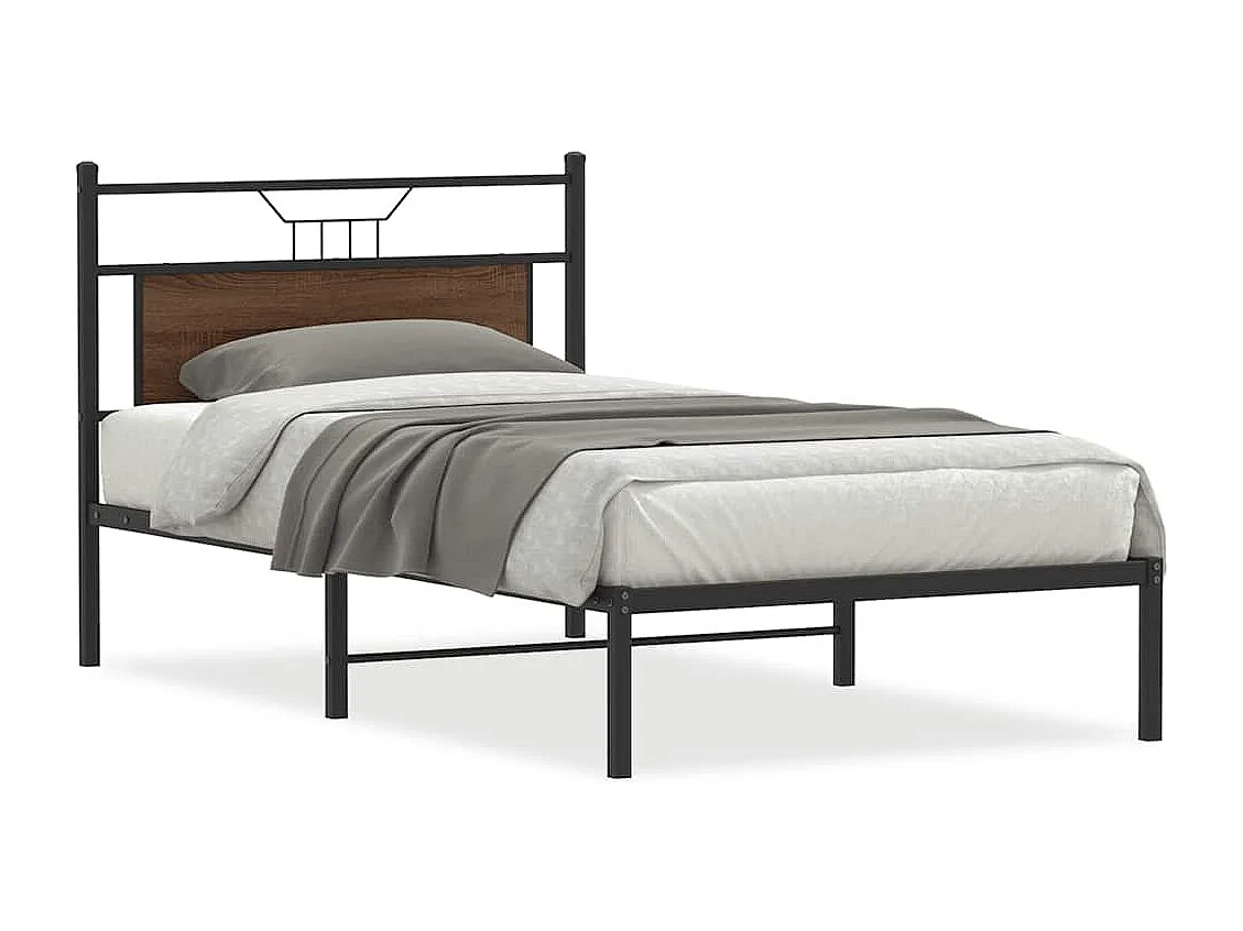 Letto per adulti | Letto singolo | Giroletto senza Materasso Rovere Marrone 107x203 cm Truciolato