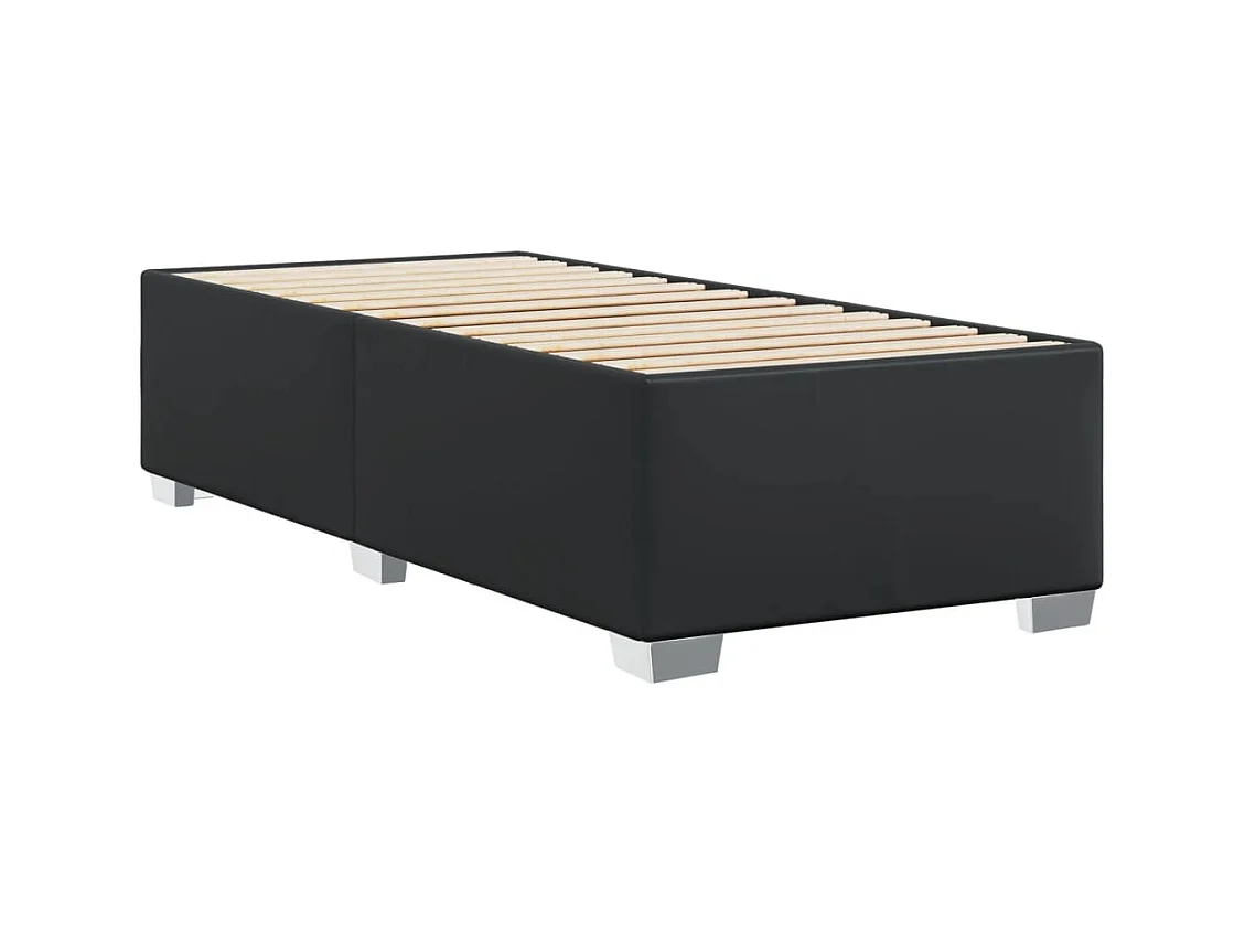 Letto per adulti | Letto singolo | Giroletto Nero 90x190 cm in Similpelle