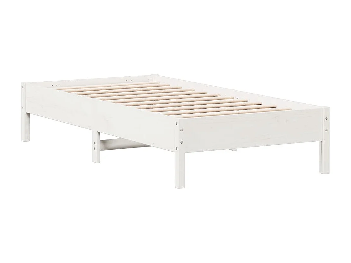 Lit simple | Lit adulte, enfant | Cadre de lit blanc 90x190 cm bois de pin massif