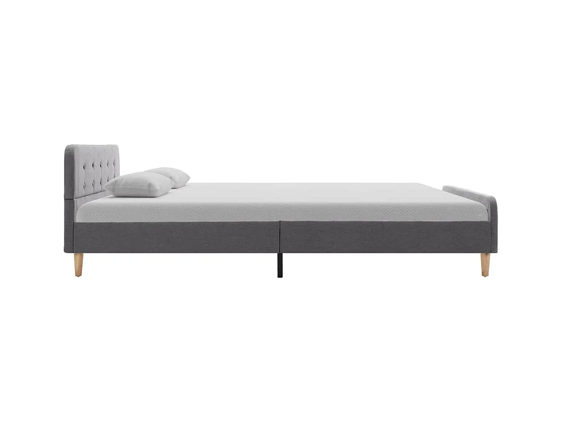 Letto per adulti | Letto matrimoniale | Giroletto Grigio Chiaro in Tessuto 140x200 cm