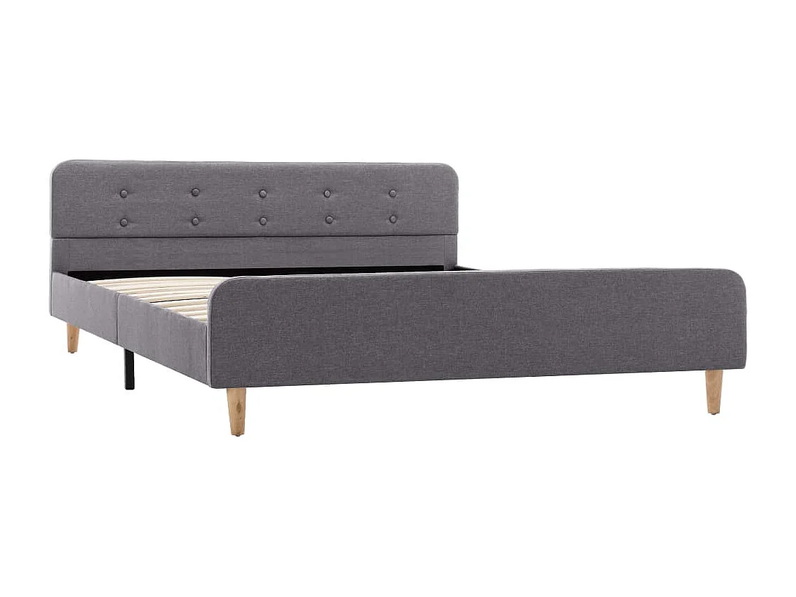 Letto per adulti | Letto matrimoniale | Giroletto Grigio Chiaro in Tessuto 140x200 cm