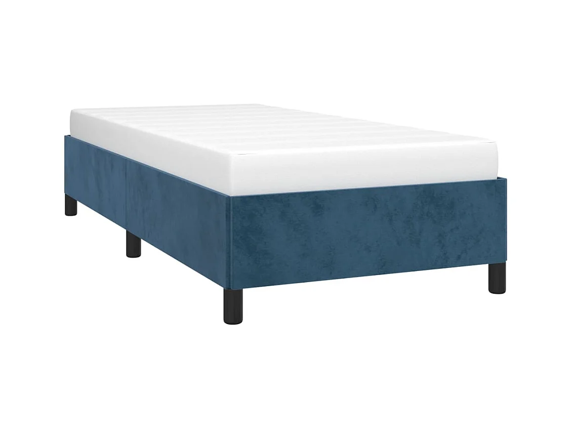 Lit simple | Lit adulte, enfant | Cadre de lit bleu foncé 100x200 cm velours