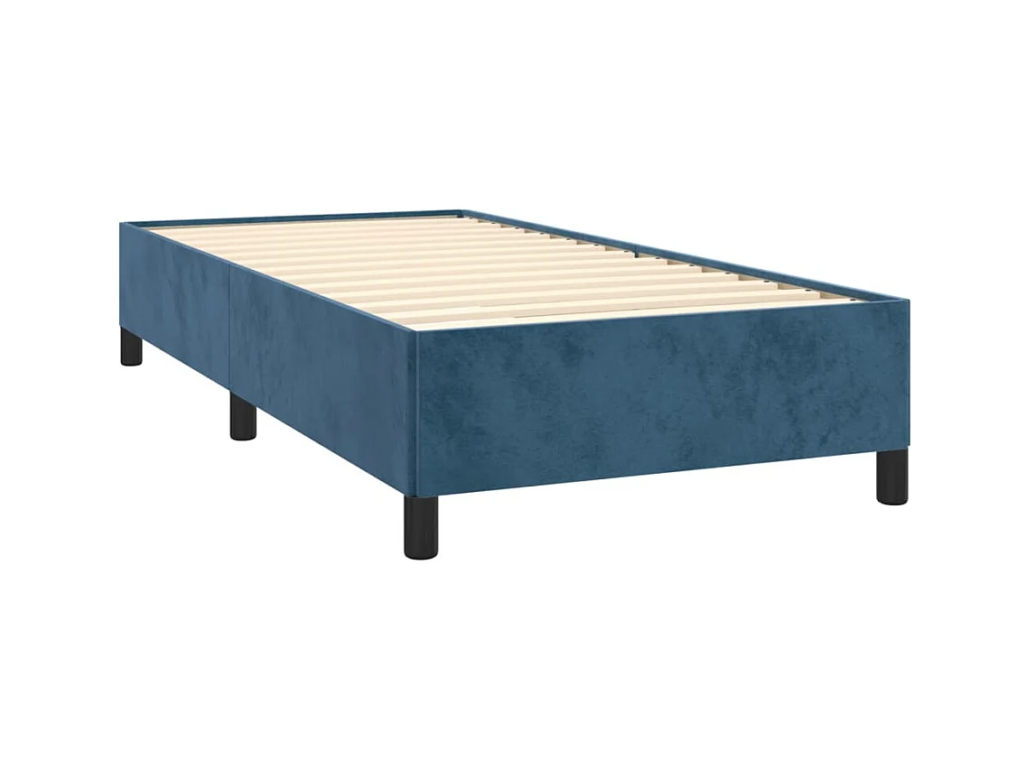 Lit simple | Lit adulte, enfant | Cadre de lit bleu foncé 100x200 cm velours