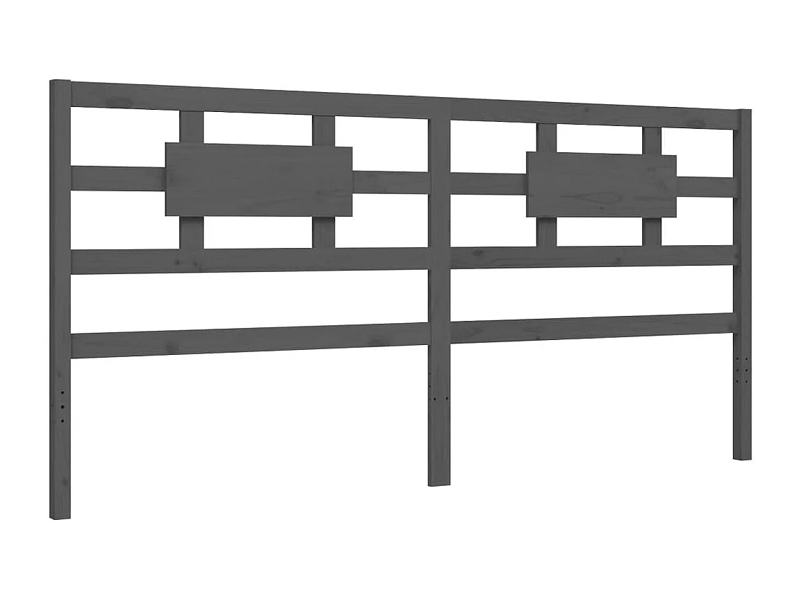 Lit double | Lit adulte | Cadre de lit gris 200x200 cm bois massif