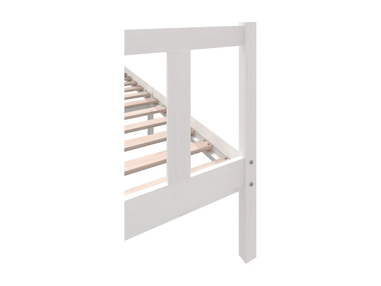 Lit double | Lit adulte | Cadre de lit blanc bois massif 200x200 cm