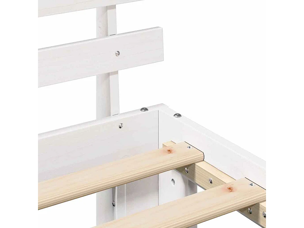 Lit simple | Lit adulte, enfant | Cadre de lit Blanc 90x190 cm Bois de pin massif