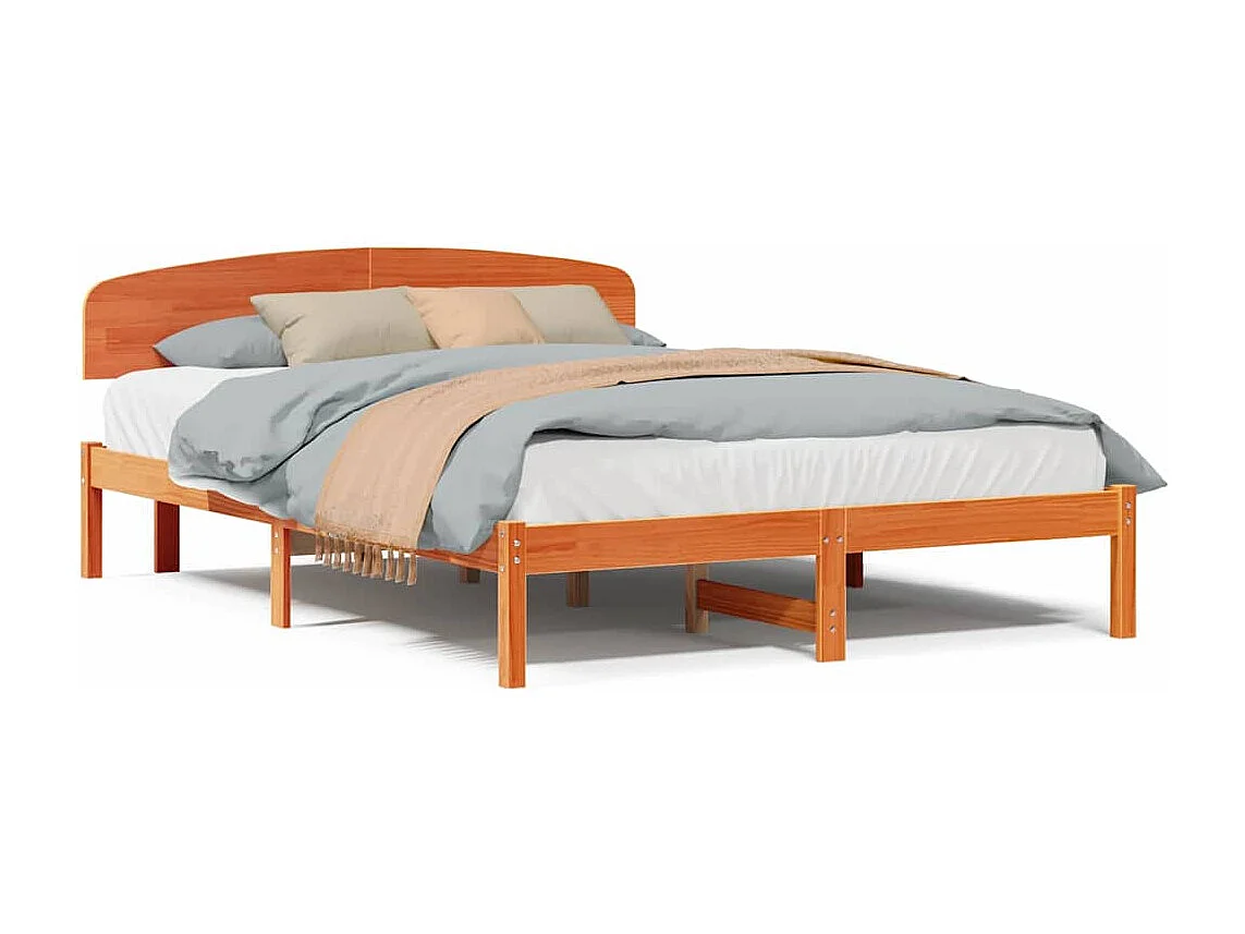 Lit double | Lit adulte | Cadre de lit Marron 150x200 cm Bois de pin massif
