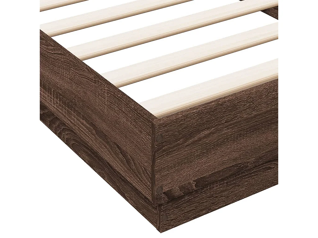 Lit simple | Lit adulte, enfant | Cadre de lit chêne marron 100x200 cm