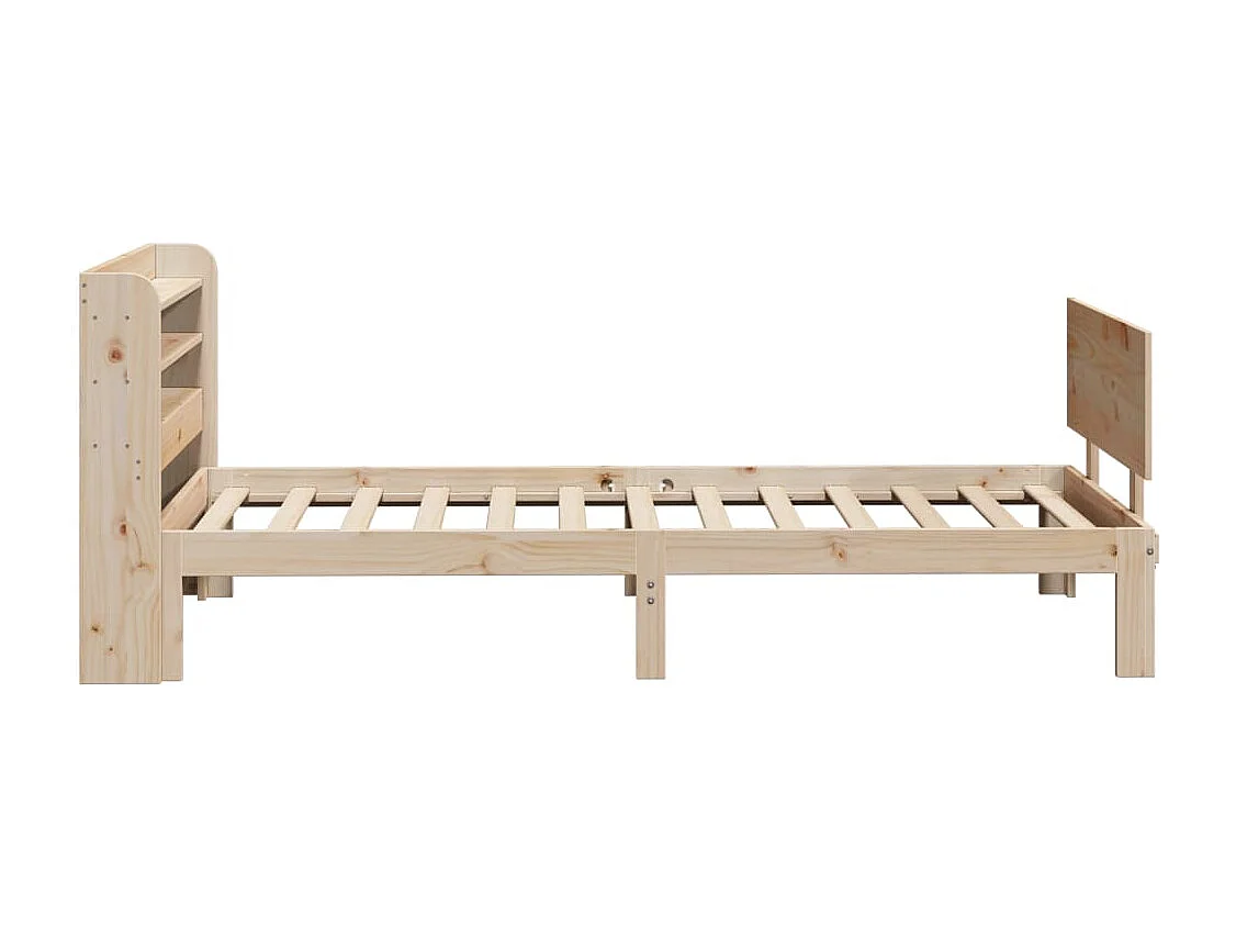 Letto per adulti | Letto singolo | Giroletto con Testiera 100x200 cm Legno Massello di Pino