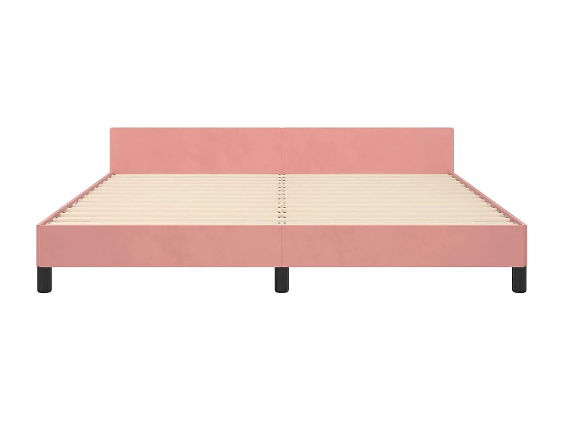 Lit double | Lit adulte | Cadre de lit rose velours 180x200 cm