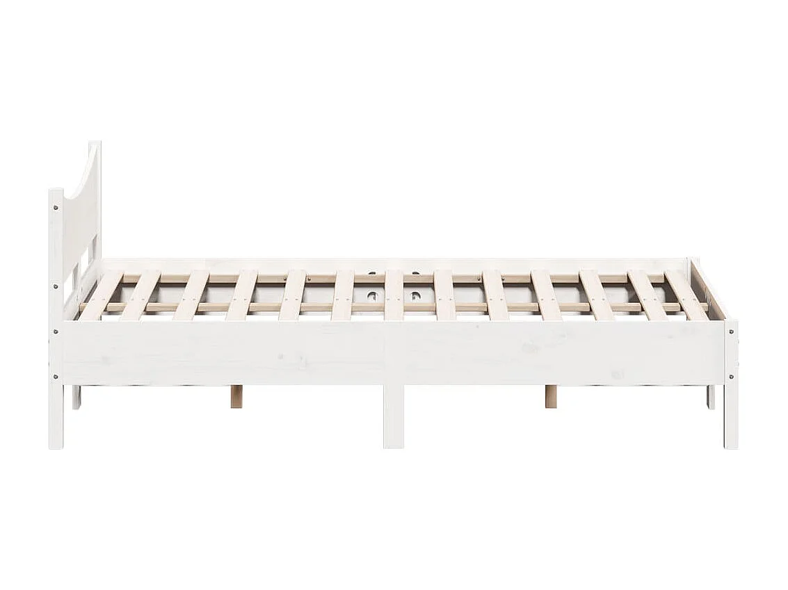 Lit simple | Lit adulte, enfant | Cadre de lit blanc 120x190 cm bois de pin massif