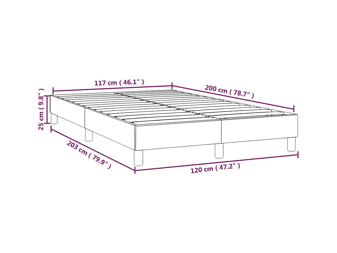 Lit simple | Lit adulte, enfant | Cadre de lit noir 120x200 cm velours