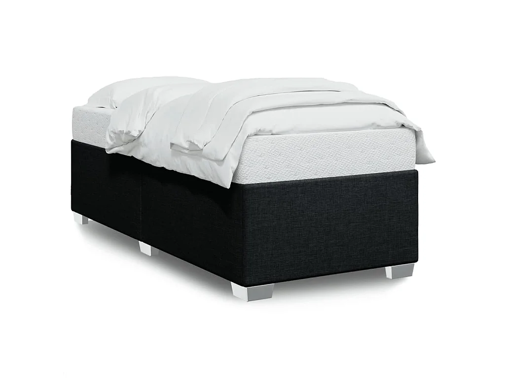 Lit simple | Lit adulte, enfant | Cadre de lit noir 90x190 cm tissu