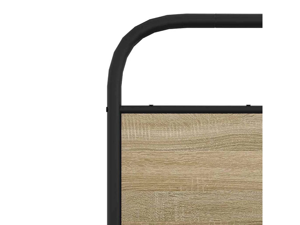 Letto per adulti | Letto matrimoniale | Giroletto senza Materaso in Metallo Rovere Fumo 200x200 cm