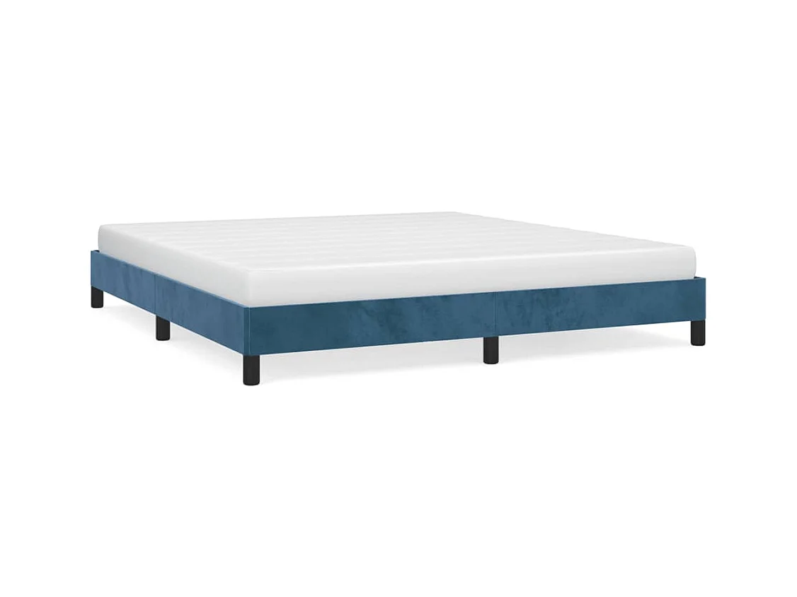 Lit double | Lit adulte | Cadre de lit bleu foncé 160x200 cm velours