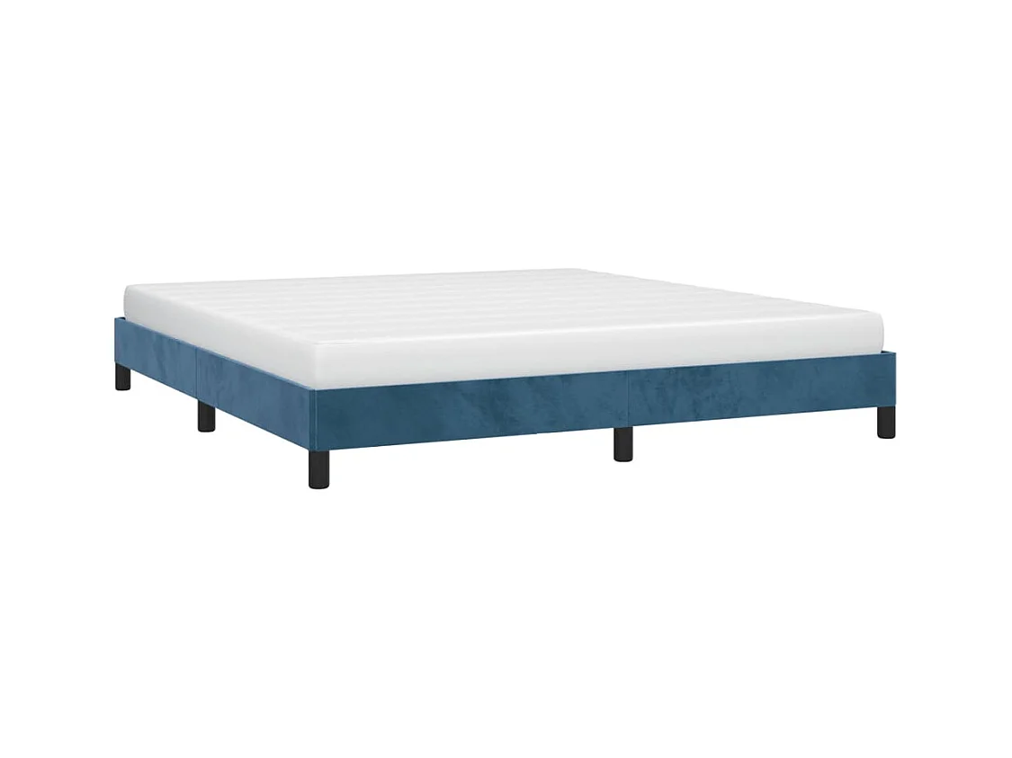 Lit double | Lit adulte | Cadre de lit bleu foncé 160x200 cm velours