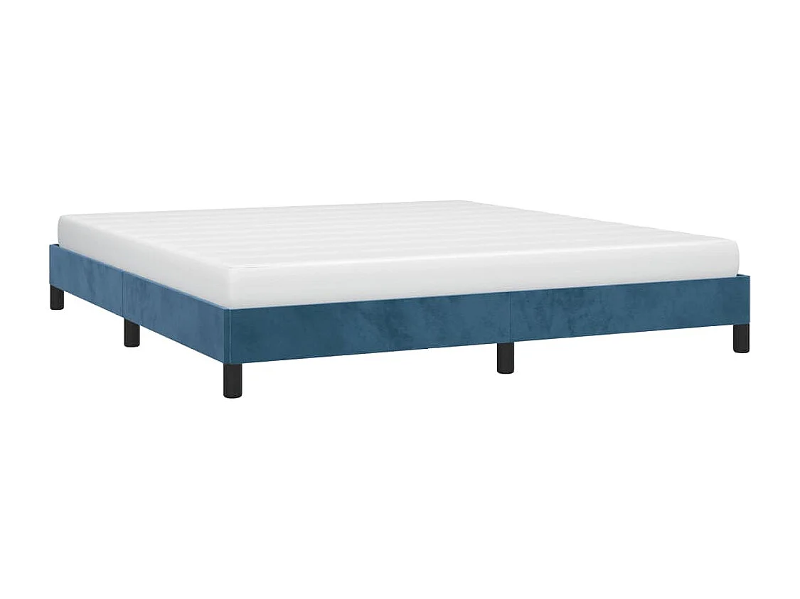 Lit double | Lit adulte | Cadre de lit bleu foncé 160x200 cm velours