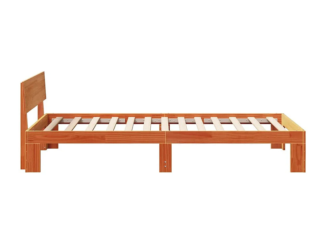 Lit simple | Lit adulte, enfant | Cadre de lit Marron 75x190 cm Bois de pin massif