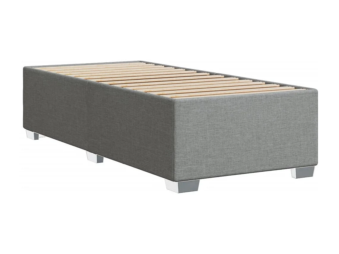 Lit simple | Lit adulte, enfant | Cadre de lit gris clair 80x200 cm tissu