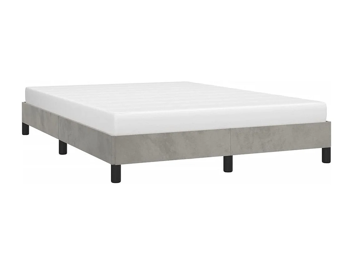 Lit double | Lit adulte | Cadre de lit gris clair 140x200 cm velours