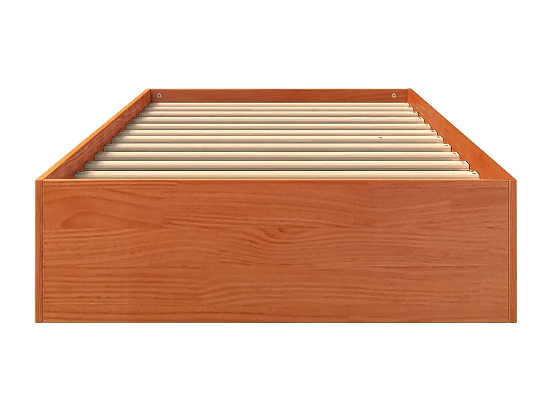 Lit simple | Lit adulte, enfant | Cadre de lit cire marron 90x190 cm bois pin massif